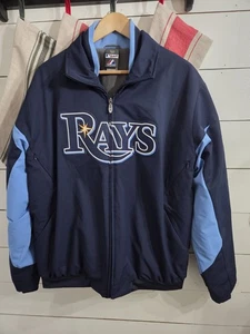 MLB Authentic Majestic Tampa Bay Rays Jacket Size L Zip Therma Base Lined - Picture 1 of 14