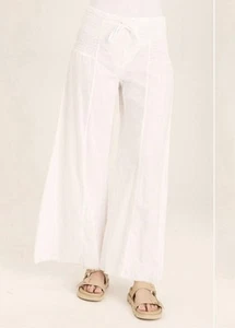 XCVI White 100% Linen Wide Leg Pants - Beach / Resort Wear Size XS - NEW $148 - Picture 1 of 11
