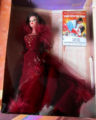 Mattel GONE WITH THE WIND BARBIE Scarlett Burgundy Gown Doll, MIB, Hollywood - Image 1 of 4