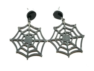 Pendientes colgantes/de tela de araña de Halloween de acrílico con postes de acero inoxidable Foto 1 de 4