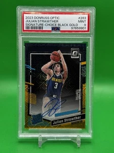2023 Donruss Optic #283 Julian Strawther Choice Black Gold Auto /8 PSA 9 - Picture 1 of 2