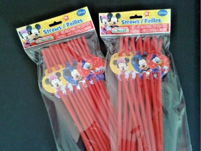 Lote NUEVO EN CAJA 36 Patillas de Paja Disney Mickey Minnie Frozen Elsa Anna Olaf Gif Envío Gratis Foto 1 de 2