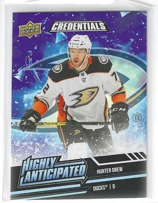 2022-23 Upper Deck Credentials #HA-44 Hunter Drew Highly Anticipated - Image 1 of 2