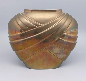 Vintage Heavy Brass Vase Planter Basket Regency Art Deco - Picture 1 of 7
