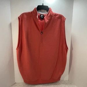 FootJoy Hombres L Pullover Rosa Cuarto Cremallera Chaleco Rendimiento Golf - Imagen 1 de 7