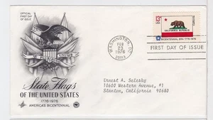 TurtlesTradingPost- State Flag 1976 California #1663 FDC Artcraft Variety Cachet - Picture 1 of 1