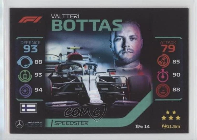 2020 Topps F1 Turbo Attax Speedster Valtteri Bottas #14 Rookie RC - Image 1 of 2