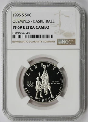 1995-S Olympics Basketball Modern Commemorative Half 50C PF 69 Ultra Cameo NGC - Image 1 of 4