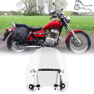 For Honda Rebel 250 300 450 500 18"x16" Windshield Windscreen 7/8" 1" Handlebar - Image 1 of 4