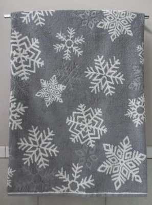 Подарочный набор из 8 полотенец серые и белые снежинки рождественские текстурированные двусторонние - Изображение 1 из 4
