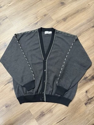 Vintage St. Croix Knits Men's Cotton Blend Black/Tan Cardigan Sweater Size Large - Image 1 of 4