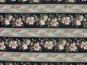Quilting Patchwork Cotton Sewing Fabric Bella Floral Border 50x55cm FQ - Bild 1 von 3