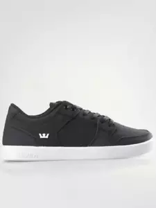 Scarpe da skate SUPRA Kids Vaider LC nere/bianche sneakers basse in pelle da ragazzo 3,5-6 - Foto 1 di 4