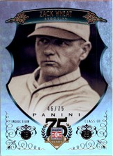 2014 Panini Hall of Fame Green Frame #29 Zack Wheat - NM-MT #d/75