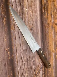 Vintage Japanese Gyuto knife Carbon Steel Made in Japan 175mm
