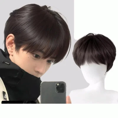 Straight  Air Bangs 100% Huamn Hair Clip in Wig Toupee Hairpiece For Men - Image 1 of 4