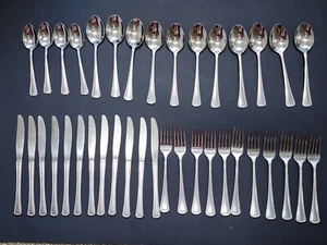 Oneidacraft Flatware Alberta? Dot Pattern Utensils Lot Of 38 Fork Spoon Knife - Picture 1 of 16