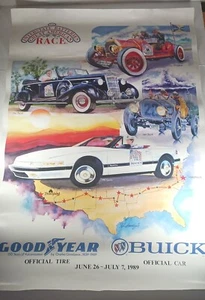 1989 BUICK GOODYEAR POSTER Great American Race Disneyland GM HTF Man Cave - Picture 1 of 11