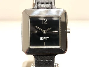 RETRO BEAUTIFUL ELEGANT SQUARE ST.STEEL AND LEATHER LADIES QUARTZ WATCH "ESPRIT" - Picture 1 of 17