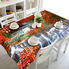 Red Maple Leaves 3D Tablecloth Table Cover Cloth Rectangle Wedding Party Banquet