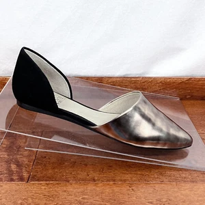 Vince Camuto Felise Black Suede Metallic Leather d'Orsay Flats Womens Size 6 - Picture 1 of 10
