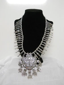 STS Silver Tone Southwestern Style Statement Necklace Size Adjustable #974 - Picture 1 of 2