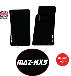 Tailored Carpet Floor Car Mats to fit Mazda MX5 Mk1 Mk2 1989 to 2005 Logos - Picture 1 of 9
