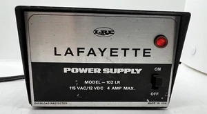 Lafayette Model 102 LR Power Supply 115 Vac 12 VDC 4 Amp Max - Powers ON - Imagen 1 de 7