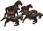 Antique Leather Wrapped Horse Statue Collection (6) Made In India
