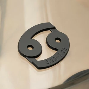Cancer Black Zodiac Sign Car Emblem - 2.5" x 2.5" - Horoscope & Astrology Decal - Picture 1 of 9