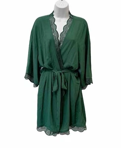 INC International Concepts Women’s Size XXL Lace Trim Short Robe - Picture 1 of 9
