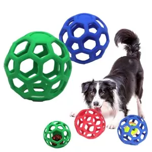 Pet HOLEE ROLLER BALL Dog Chew Treat Fetch Bouncy Toy 13.5cm - Picture 1 of 16