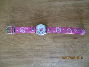 Mädchen Armbanduhr, Lederarmband, pink mit Herzchen,Rivado Kids - Bild 1 von 4
