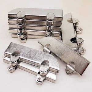 Polea de rueda de rodillo corredera de vidrio de acero inoxidable para puerta de gabinete de vitrina 10 piezas - Imagen 1 de 8