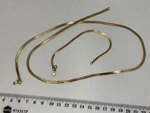 Orogold for OROTON 14k Gold Filled Herringbone Chain NECKLACE & BRACELET RARE - Picture 1 of 15