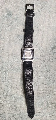 Pulseira de cristal de couro assinada Swarovski folheada a ródio - Imagem 1 de 4