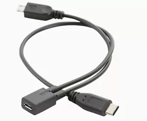 Traovien Micro USB Splitter Cable Micro USB Female to Male and USB C Male Y S... - Picture 1 of 5