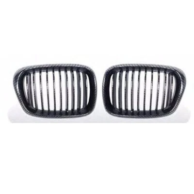 Front Kidney Grille P Look Black CArbon 1997-2003 Fits For BMW 530i E39 Sedan - Image 1 of 4