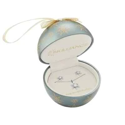 NUEVO Conjunto de pendientes y collar de copo de nieve Brilliance circonita cúbica en caja de regalo adorno Foto 1 de 2