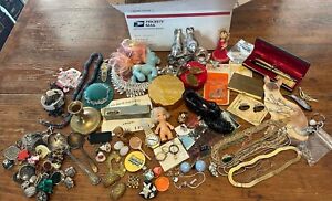 Vintage Junk Drawer Lot Jewelry Miscellaneous Trinkets