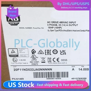 Allen Bradley 20F11ND022JA0NNNN PowerFlex 753 unità CA US tasse gratuite - Foto 1 di 4