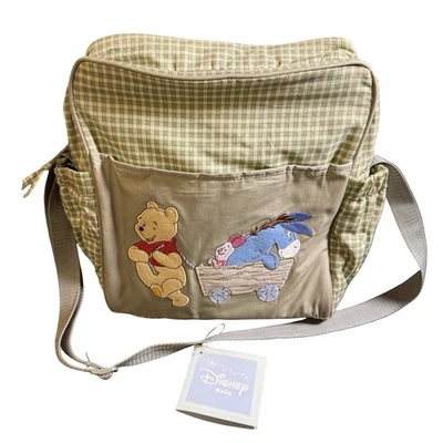 Bolso de Pañales Disney Baby Winnie the Pooh Verde Guinga Nuevo con Etiquetas De Colección Eeyore Piglet Foto 1 de 4