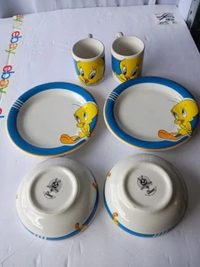  🔥Vintage 1998 Looney Toons Tweety Bird Cup and Plate And Bowl🔥 - Picture 1 of 6