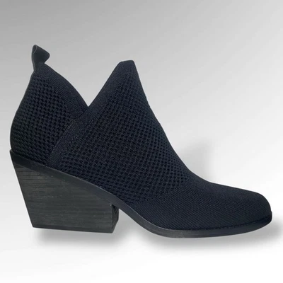 Eileen Fisher Clever Stretch Knit Booties Women Size 10 Black Cuban Heel - Image 1 of 4