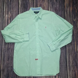 Polo Ralph Lauren Para Hombre Calce Clásico Guinga Elastizado Verde. Logo rosa XL para hombre - Imagen 1 de 9