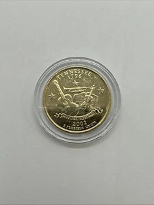 Gold Plated 2002-D Tennessee State Quarter in Capsule Free Shipping - Picture 1 of 4