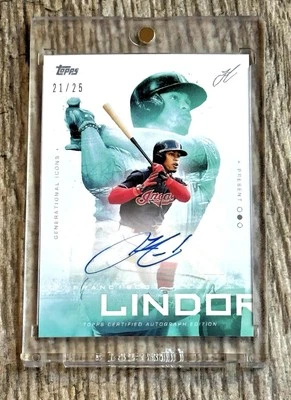 2019 TOPPS X LINDOR EXCLUSIVE FRANCISCO LINDOR AUTOGRAPH AUTO RARE BLUE INK /25 - Image 1 of 2