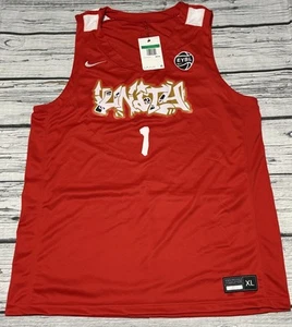 EYBL Team Nike Dri-Fit Unity Red #1 Red White Basketball Jersey Mens Size XL New - Picture 1 of 9