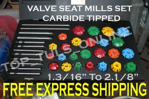 VALVE SEAT RESTORATION MILLS KIT CARBIDE TIPPED CUT HARDENED SEAT 30-45-70 DEG - Picture 1 of 4