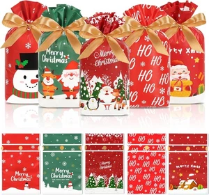 HRX Package 50pcs Christmas Treat Bags Drawstring, 5.8x9x2.4inch Small Christmas - Picture 1 of 7
